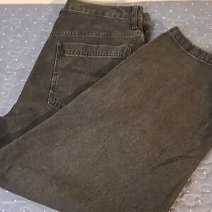 TOPSHOP Baggy Distress Black Jeans size 12 NWT